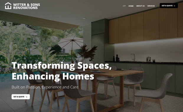 Witter and Sons Renovations: Branding, logo, brand direction, design, print and POS design, photo editing, website adapted from a lovely curated template and more!