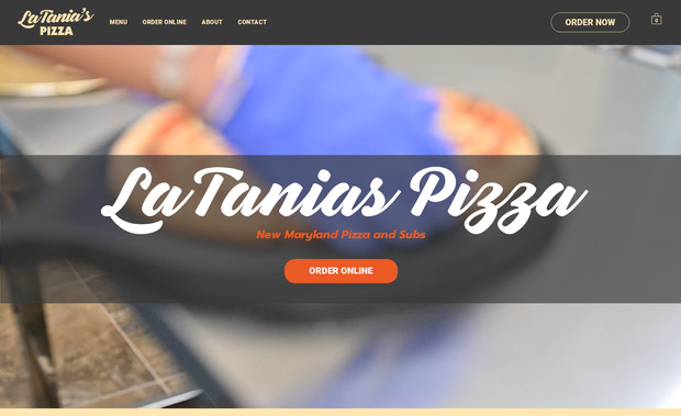 LaTania's Pizza: Fully new branding and website design, takeout menus, TV menus