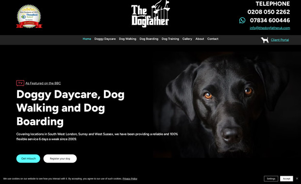  The Dogfather UK: Website design, service and location pages, embedded maps, SEO