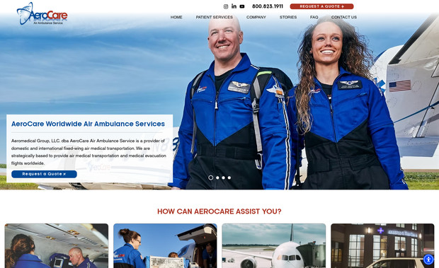 AeroCare: AeroCare Air Ambulance Service is a provider of domestic and international fixed-wing air medical transportation. 