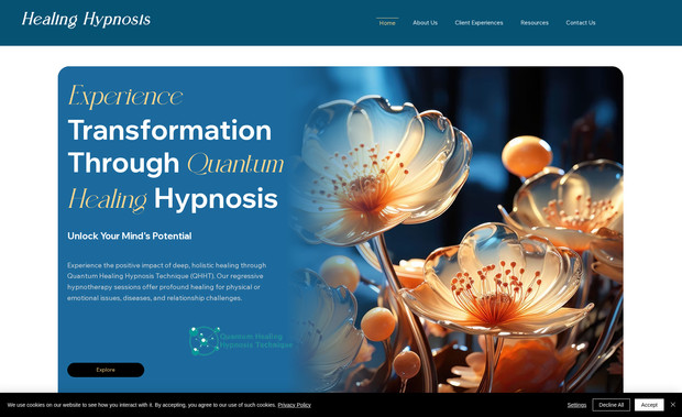 Healing Hypnosis: Built on Wix Studio this site is a re-design of one built on Wix 8 years ago.  The CTA is to book appointments through Wix Bookings.  It also provides information and links about Quantum Healing Hypnosis Therapy.  The site makes use of a large number of automations making business process management much easier.
