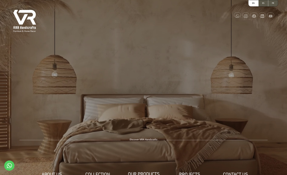 Virahandicrafts: Virahandicrafts is a company based out of Rajasthan, India. The company wanted a website that has both e-commerce module and also can help it's customers to view and find designs that fit their spaces.