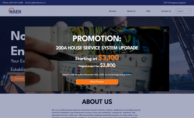 NAElectric: Electrical Contractor Website