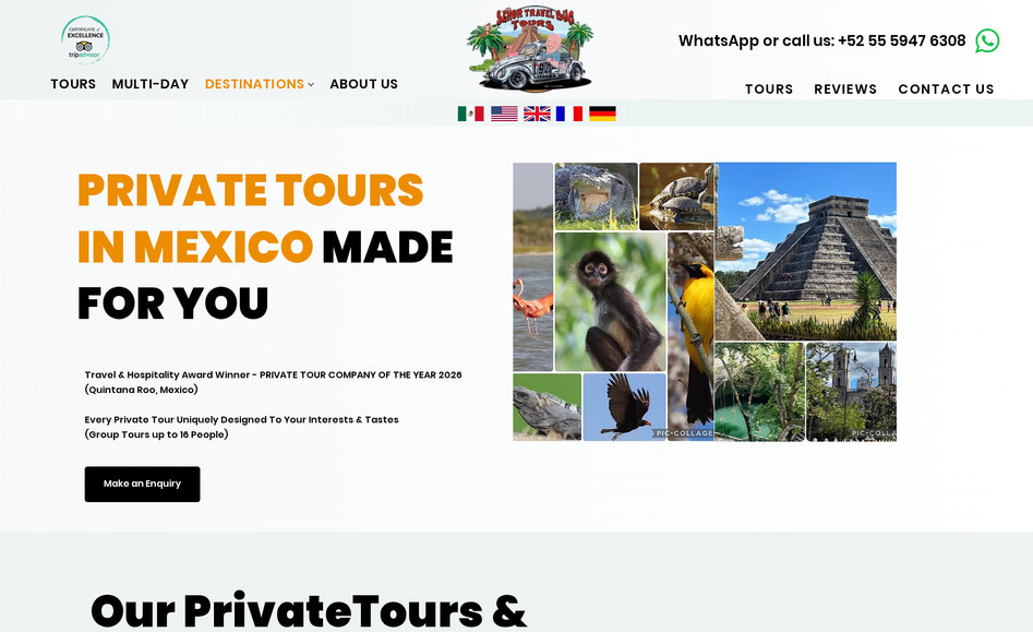 Senor Travel Bug - Private Tours Chichen: Travel website with packages