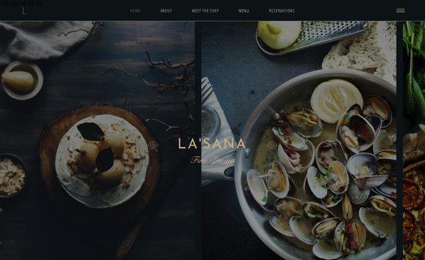 La'Sana Fine Dining: Web design for fine dining restaurant