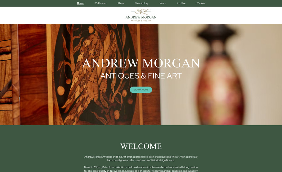 Andrew Morgan Antiques & Fine Art: Branding, logo and website design.