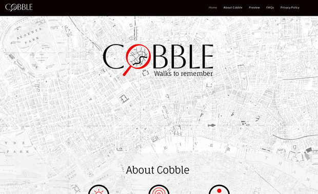 Cobble: Full site design for pre-launch phase of product. 