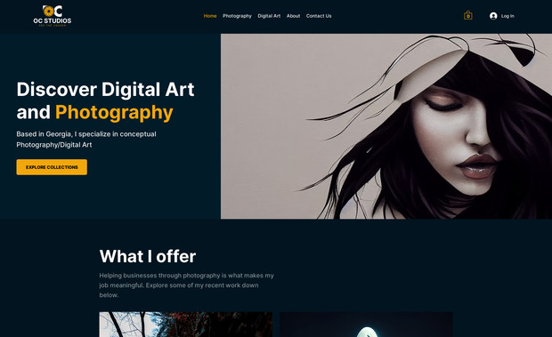 OC Studios: As a website designer, I worked with the client to create a user-friendly and visually appealing website that showcases their digital art and photography services. The website was designed with the client's target audience in mind, ensuring that it is easy to navigate and find the services and products they are looking for.

To facilitate online sales, the website includes an intuitive shopping cart system that allows visitors to easily purchase the client's digital art and photography services. The payment system is secure and streamlined, making it easy for customers to complete their transactions.

In addition to the e-commerce functionality, the website also features high-quality visuals that showcase the client's work. The design is modern and minimalist, allowing the artwork to take center stage. The website is also optimized for search engines, making it easier for potential customers to find the client's services and products online.

Overall, my goal as a website designer was to create a seamless and enjoyable online experience for the client's visitors, while also helping them to grow their business through increased online sales.