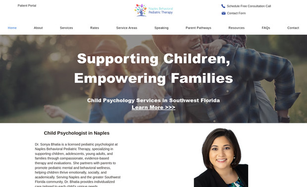 Naples Behavioral Pediatric Therapy: Full website redesign with focus on UI/UX and SEO.