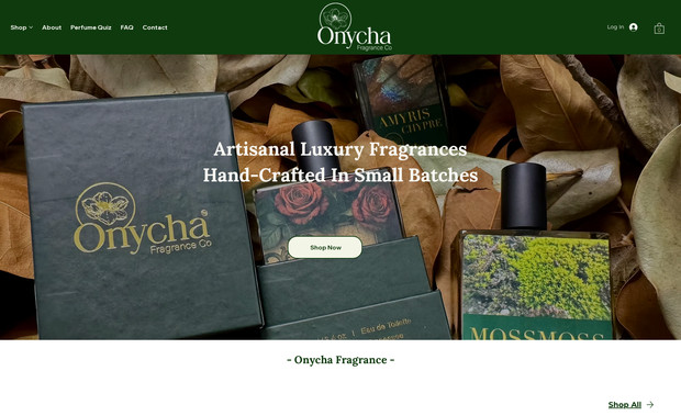 Onycha: I partnered with Onycha Fragrance Co., a luxury small-batch perfume house, to rebuild their digital ecosystem from the ground up. The project included a full Wix Studio site redesign, complete SEO implementation, conversion-driven product pages, and custom UI elements that reflect their artisan brand identity.
