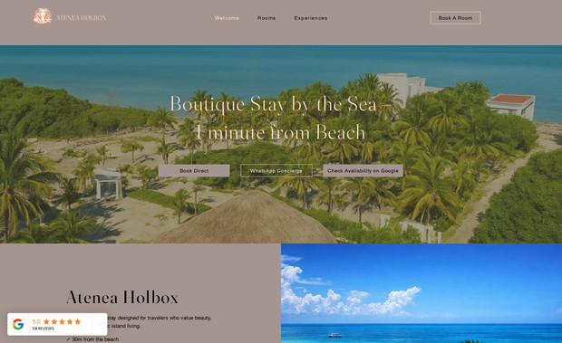 Atenea Holbox: Full website design 