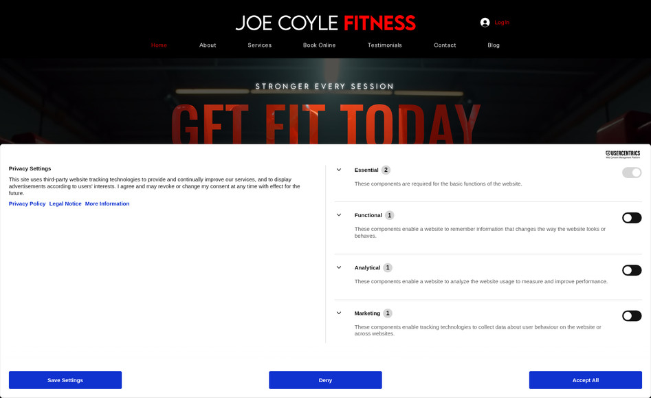 Joe Coyle Fitness: Website design & development