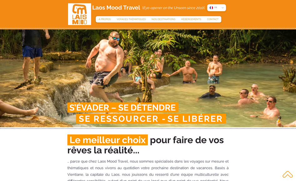Laos Mood Travel: We designed this travel agency website from scratch based on the needs of the customer. Once the website was finished, we provided a short training session so that their team can regularily update the website contents.