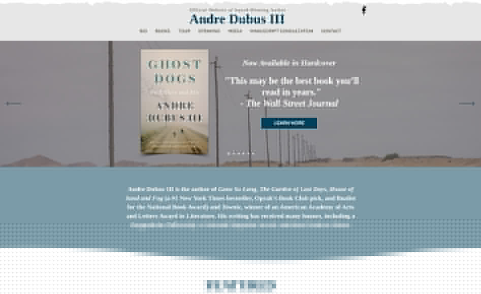 Andre Dubus III: Website for well-know author and speaker to promote his newest books and novels for 2023-2024.