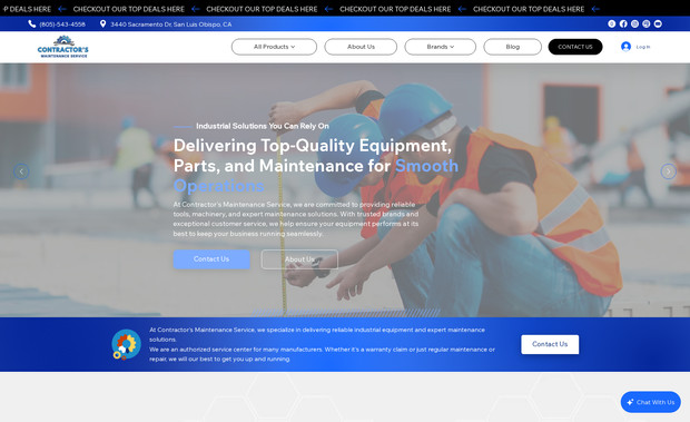 CMS: Contractors Maintenance Service new website build and on-going SEO marketing plan.