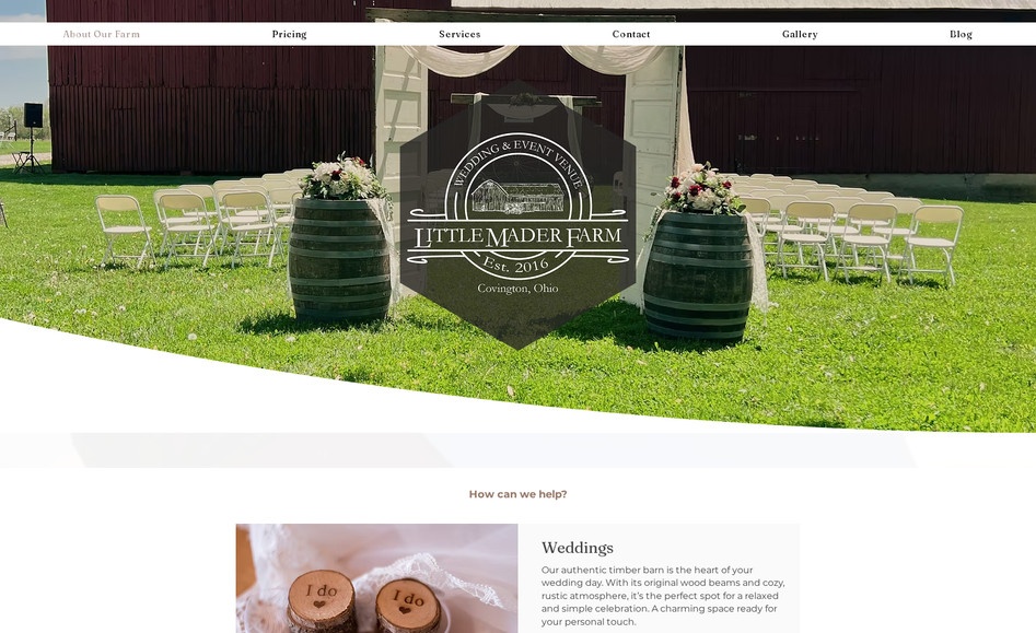 Little Mader Farm: Creative and unique custom website design.