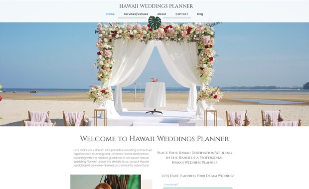 Hawaii Weddings Planner: Re-designed site to owner's needs, and optimized for targeted search traffic.
