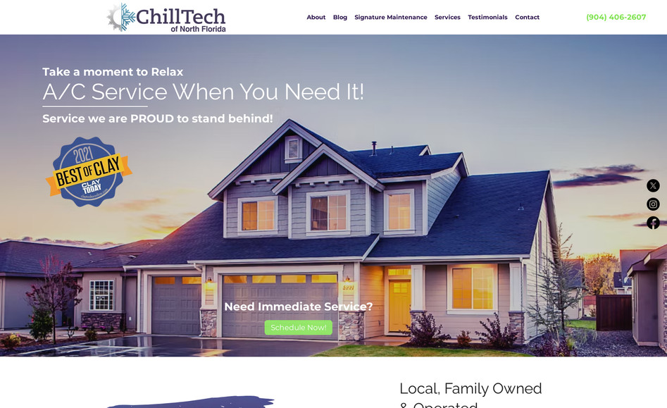 Chilltech: We designed a complete website for a Florida based HVAC company. We love the clean, beautiful look!