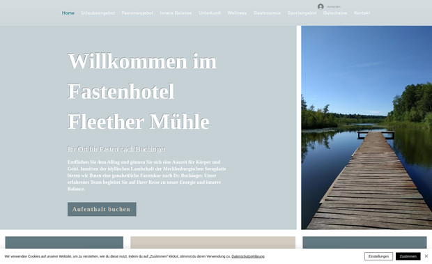 Fleether Mühle: Für diese wunderschöne Hotelanlage inmitten der paradiesischen Seenplatte durften wir ein Design makover machen und erstellen monatlich hochwertigen SEO-Content mit Mehrwert für Gäste.
