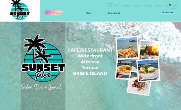 Sunset Pier: Cafe that had a wordpress site and moved to Wix and now has online ordering Gift Cards and Table reservation System