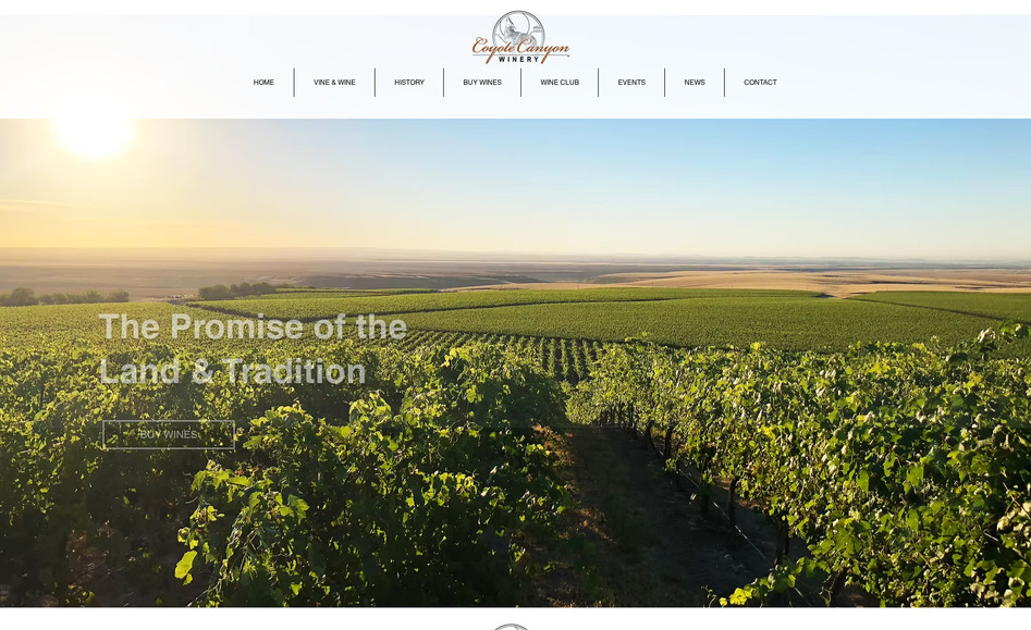 Coyote Canyon Winery: Created Website. Continuing Email and Social Media Marketing.