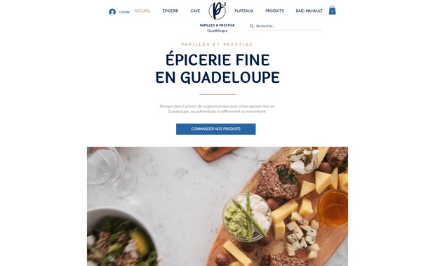 Papilles et prestige: Création site épicerie fine 