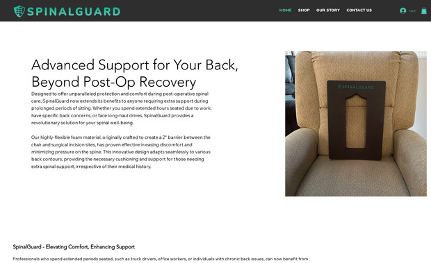 SpinalGuard: Medical product for a new company. First iteration built on Wix Studio.