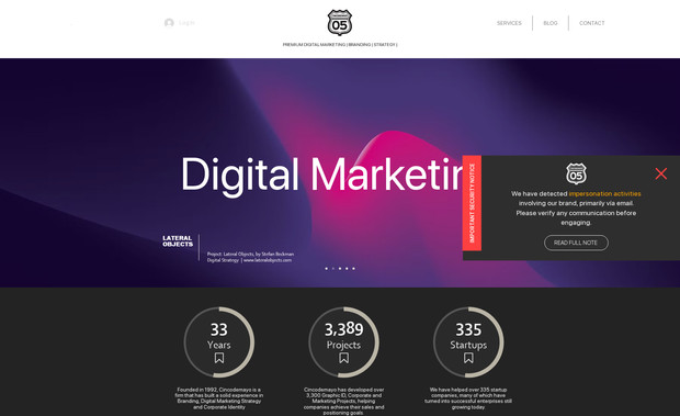 Cincodemayo Branding & Marketing: Simple website and shop for our own firm. This website is still ongoing, featuring our essence of services and history.