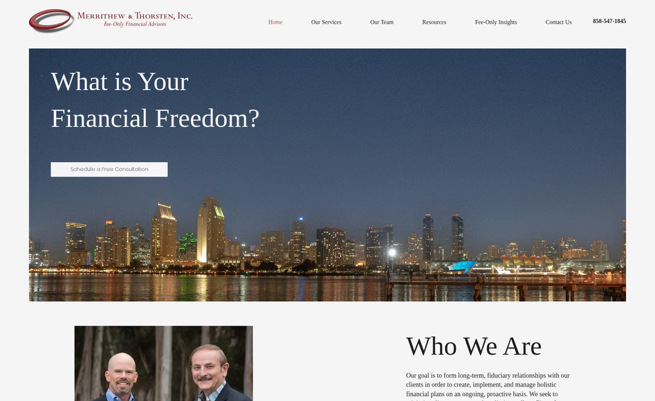 Fee Only Financial Advisors: Migrated old site on WordPress over to WIX maintaining original branding but ensuring optimization for mobile and SEO