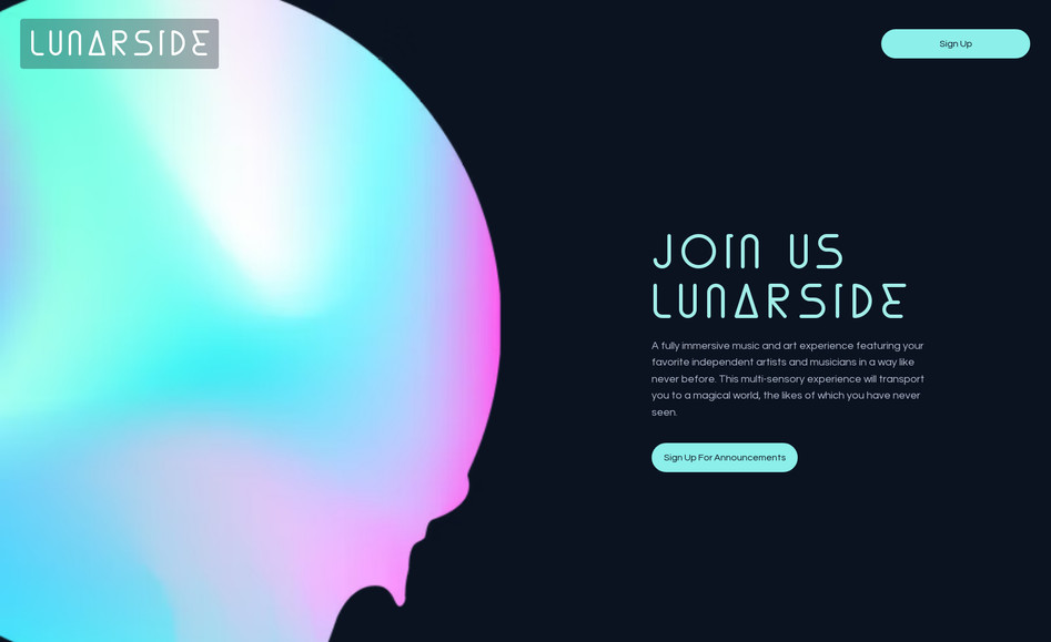 Lunarside: Website for upcoming indie music festival in Los Angeles, California