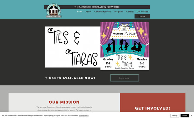 Montrose Restoration: The Montrose Restoration Committee (MRC) is a nonprofit organization dedicated to preserving and revitalizing the historic charm of Montrose, Pennsylvania. I designed and developed a modern, story-driven website that highlights the group’s mission, showcases ongoing preservation projects, and provides easy access for community members to donate, volunteer, or attend events.