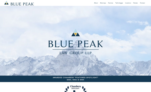 Blue Peak Law Group: Web design, SEO, information architecture, all copy, brand strategy, brand identity