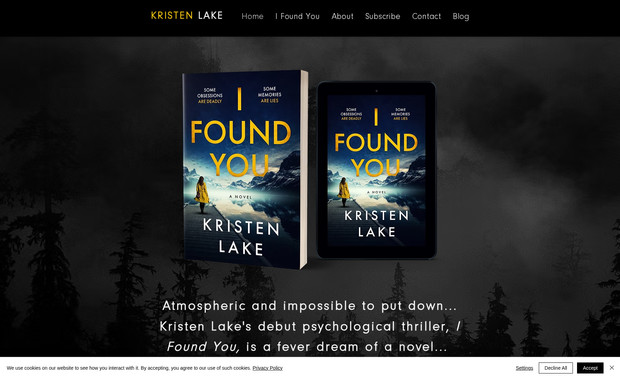 Kristen Lake: Kristen wanted a stunning site that reflected the styling of her book covers and branding. 