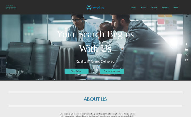 Avolinq: My responsibility was to ensure the website is responsive across all devices and to optimize it for fast loading on mobile devices.