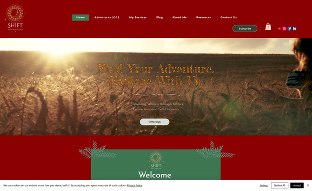 Shift Adventure: Worked on the forms on the website. No page design, just form functionality and design
