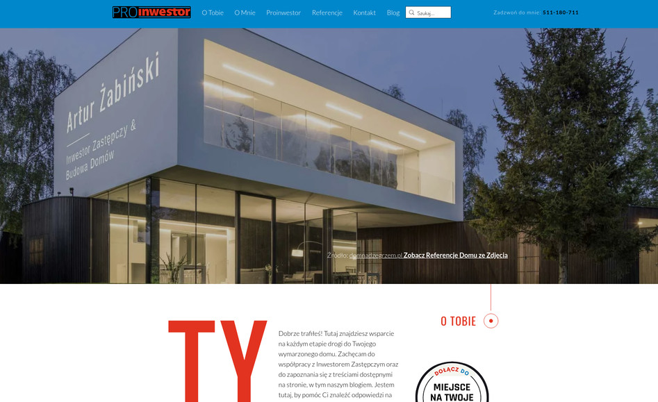 Proinwestor: Projektowanie strony oraz wdrożenie. Przygotowanie pod kątem SEO o  opublikowanie jej w Internecie. Redakcja i tworzenie tekstów.