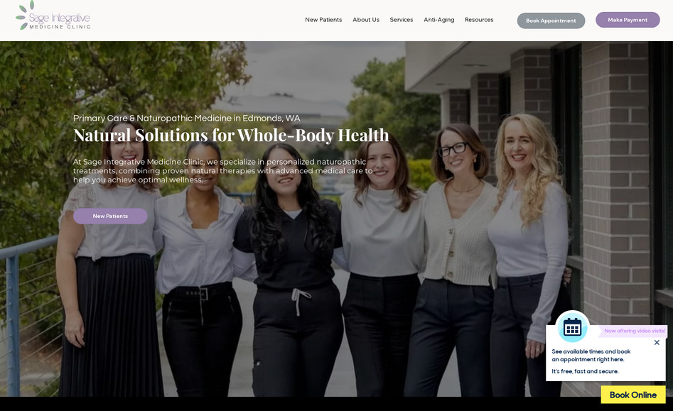 Sage Med Clinic: Full Brand Redesign + Website Migration from Wordpress to WIX+ Foundational SEO