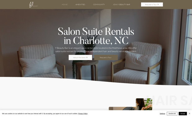 Y Beauty Bar: Y Beauty Bar partnered with The Branding District to create a dedicated website for their salon suite rental business, designed to pair seamlessly with the stylist website we built for owner Tanya Tones. The new site showcases available suites, outlines rental benefits, and makes it simple for potential renters to inquire and apply online.

We also implemented SEO optimization to ensure the site ranks for relevant local rental and beauty industry searches. Within the first month of launch, Y Beauty Bar began receiving new rental inquiries, helping them attract the right tenants and expand their salon community.