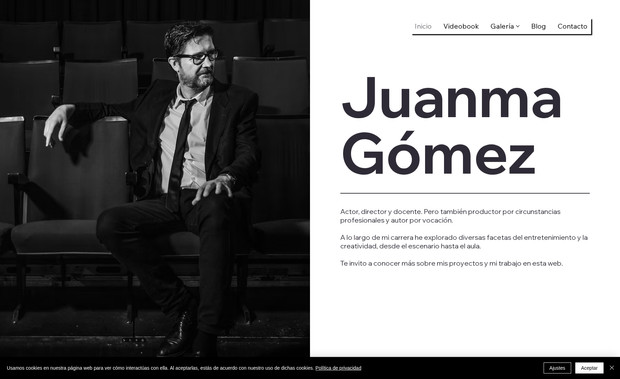 Juanma Gómez  : ✨🎙Juanma Gómez — Actor, Director y Docente ✨

🎭 Juanma Gómez es actor, director y docente, con una trayectoria que abarca la interpretación, la creación escénica y la formación actoral. También ha ejercido como productor y autor, ampliando su mirada sobre el arte y el oficio teatral.

El sitio web refleja su recorrido profesional y vocacional, integrando de forma clara y elegante las distintas áreas en las que se desenvuelve:
— Obras en las que ha actuado o dirigido
— Proyectos pedagógicos con alumnado
— Reflexiones y procesos creativos

📱 Diseño responsive y adaptable a todos los dispositivos
📂 Organización intuitiva de contenidos para una navegación clara
🔍 SEO básico implementado para visibilidad orgánica
📬 Formulario de contacto para propuestas profesionales
🌐 Integración con redes sociales
♿ Enfoque accesible, cuidando la experiencia del usuario
🔧 Sitio diseñado y desarrollado en Wix Studio