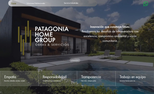 Patagonia Home Group: Sitio web institucional y estratégico para PHG

Desarrollamos el sitio web de Patagonia Home Group como parte de una estrategia integral de comunicación y captación de leads. La plataforma no solo comunica quiénes somos y qué hacemos, sino que articula los distintos canales (como redes sociales y campañas) dentro de un embudo de conversión.

El desarrollo fue completamente personalizado en Wix Studio. Incluimos un megamenú funcional que organiza las Soluciones Habitacionales y los Servicios Industriales, facilitando una navegación clara y efectiva. Además, diseñamos dos landing pages específicas para campañas publicitarias clave, optimizadas para conversión y gestión de leads.

El resultado: un sitio profesional, claro, adaptable y preparado para sostener la estrategia comercial y comunicacional de PHG.
