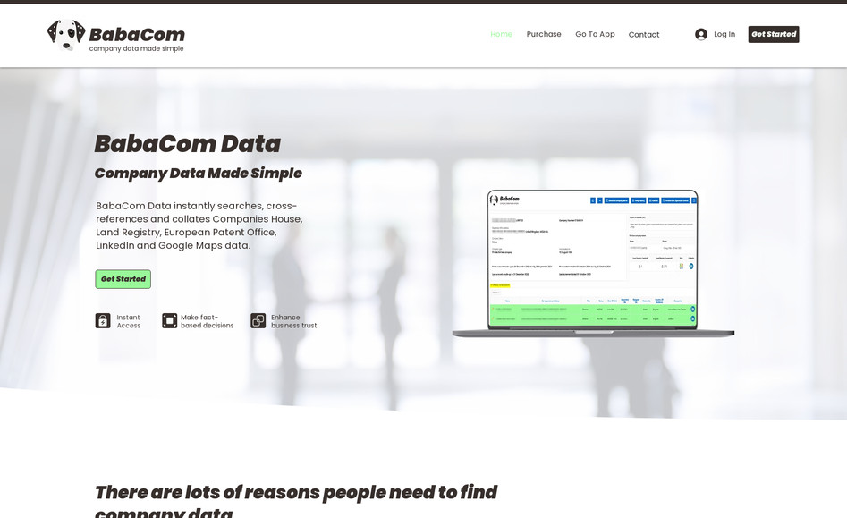 BabaCom: New ecommerce website for launch and hosting of a software app - uses paid subscriptions plus coding to link to the app 