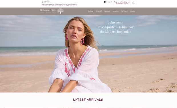 Bohemian Spirit: Bohemian fashion boutique with an online store as well as retail