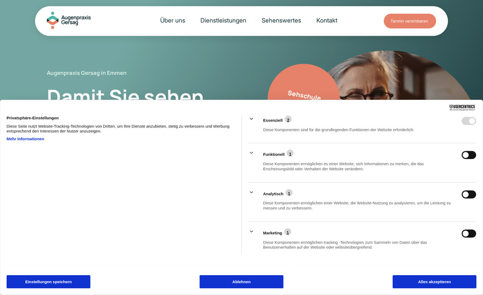 Augenpraxis Gersag AG – Medizin: Wir durften für die Augenpraxis Gersag in Emmen einen komplett neuen Auftritt mit Weitblick entwickeln.

Und zwar vom Logo, über die visuelle Identität bis hin zum Webauftritt.

Von Anfang an war klar: Der Brand soll Vertrauen schaffen, Wärme transportieren und sich klar vom sterilen, Medizin-Standard abheben.

Im Blickpunkt: Das Logo.

Ein abstrahiertes Auge, das mehr sieht: Zwei Köpfe formen sich aus dem Auge als Sinnbild für die zwei Gründerinnen Esmé und Jasmine und gleichzeitig für die hochindividuelle Betreuung ihrer Patient:innen.

Ein Logo, das den Kern trifft: Individuelle Betreuung auf Augenhöhe.

Gestaltung mit Feingefühl:

🔹 Farbwelt in Türkis, Apricot & Tiefgrün: Medizinisch fundiert, aber warm
🔹 Lesefreundliche Typo für alle Augen
🔹 Designsystem mit barrierefreiem Aufbau – für klare Orientierung auf jedem Gerät

Der gesamte Webauftritt wurde auf Basis des CI umgesetzt. Nutzerfreundlich, reduziert und klar strukturiert. So entsteht ein konsistentes Gesamtbild, das Vertrauen aufbaut und Wärme ausstrahlt. Vom ersten Blick bis zum ersten Besuch.