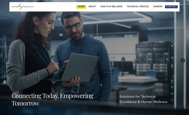 Solutions Technology: We developed the website for Solutions Technology Inc. (https://www.stihq.com) using Wix Studio to reflect the company's dual expertise in technical services and health & wellness solutions. The site features a clean, modern layout with high-quality imagery and intuitive navigation, effectively communicating STI's mission to provide comprehensive IT solutions—including program management, software engineering, system engineering, network and cybersecurity, and administrative management—as well as personalized health services delivered by experienced clinicians. ​
Built with responsiveness and scalability in mind, the website ensures optimal performance across all devices. It highlights STI's 20+ years of industry experience and their commitment to client satisfaction through transparent communication and customized solutions. The design aligns with the company's emphasis on integrating technical excellence with human wellness, offering a professional and user-friendly platform for potential clients and partners to connect and learn more about their services. ​
