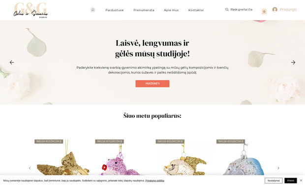 G&G - Floristry & Decor Website with Custom Ordering Logic: Overview:

Gėlių Švenčių Studija is a creative floral and decoration business offering handcrafted bouquets, seasonal gifts, and event arrangements. The client needed an elegant online platform to showcase their work and enable flexible product ordering with custom delivery rules.

What We Did:

Visually Rich & Emotion-Driven Design:
Designed a soft, atmospheric layout highlighting product photos, color themes, and floral mood – creating a sense of warmth, care, and celebration.

Seasonal Product Pages with CMS Integration:
Built a CMS-driven catalog for seasonal collections (e.g. Christmas, Easter, weddings), allowing the team to update products, pricing, and descriptions independently.

Conditional Delivery Logic:
Implemented smart delivery settings based on product type and location:

Studio pickup in Kaunas

Local courier delivery (Kaunas & region)

DPD options for non-perishable goods (e.g. holiday décor)

Free delivery for subscriptions or orders over a threshold

Subscription-Ready Logic & Forms:
Set up a subscription flow where customers can choose frequency, quantity, and special notes – ideal for flower delivery services or gift bundles.

SEO & Local Performance:
Optimized for local keywords, image alt tags, and structured metadata to support visibility in searches like “flower delivery Kaunas” or “event décor Lithuania”.

Result:

Gėlių Švenčių Studija now has a sophisticated and flexible digital storefront that communicates the beauty of its products while handling complex delivery rules and subscription logic. It saves time, improves customer experience, and grows brand presence across Lithuania.