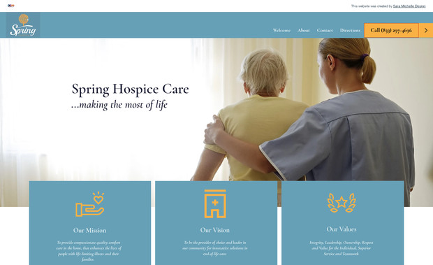 Spring Hospice Care: Website for hospice care in Sugar Land, Texas. Website includes services, contact information, and client testimonials. 