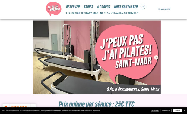 Jpeuxpasjaipilates: Site vitrine d'un club de pilates bientôt avec réservation en ligne. Identité visuelle & logo.