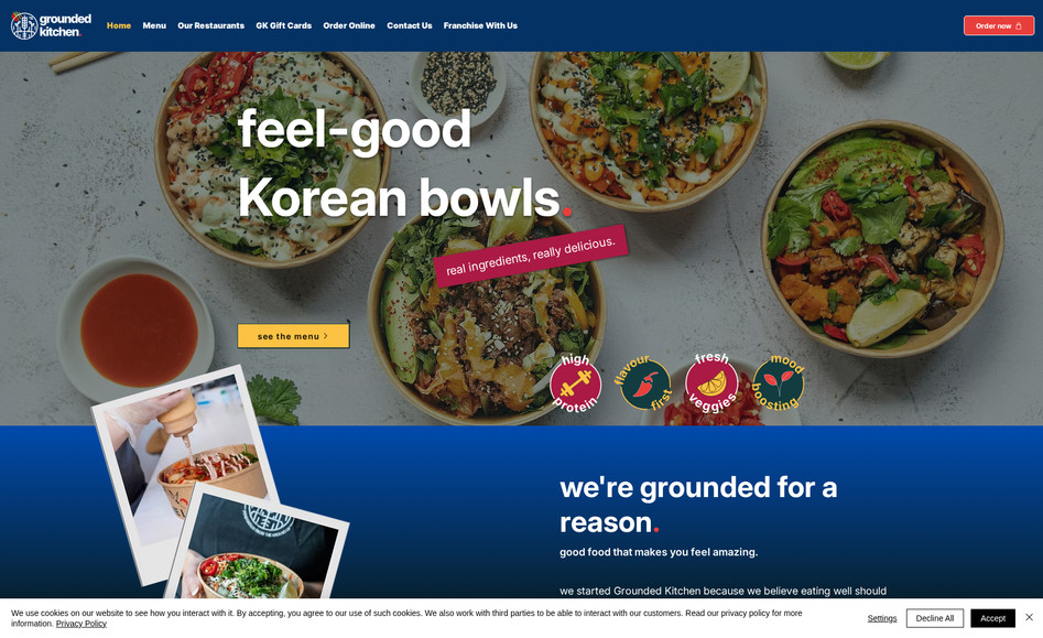 Grounded Kitchen: Custom Design | Custom Menu | SEO