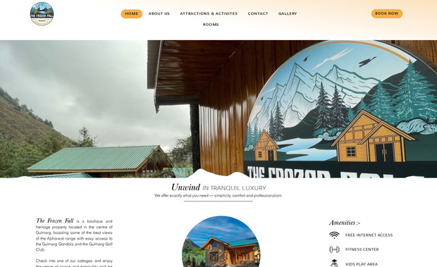 Frozen Fall: Kashmir Based Lodge Website