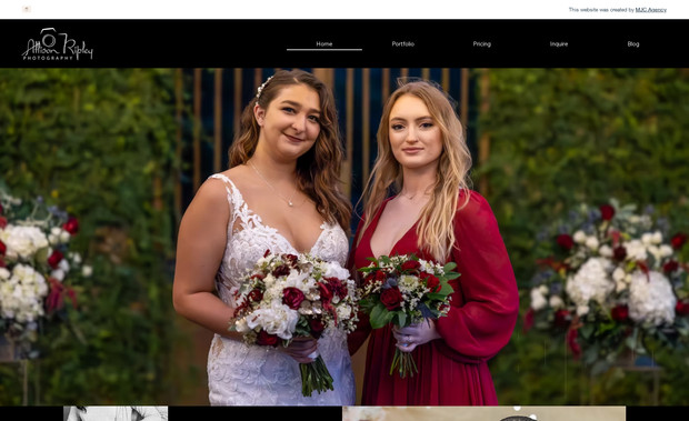 Allison Photography: ​We developed the website for Allison Ripley Photography (https://allisonripleyphotography.com) using Wix Studio to showcase her portfolio and services. The site features a clean, modern layout with high-quality imagery and intuitive navigation, effectively communicating Allison Ripley's mission to capture authentic moments through her photography. Visitors can easily explore her offerings, including portrait sessions, event photography, and custom packages tailored to client needs.​

Built with responsiveness and scalability in mind, the website ensures optimal performance across all devices. It highlights Allison Ripley's commitment to quality and personalized service, offering a professional and user-friendly platform for potential clients to connect and learn more about her work. The design aligns with her emphasis on creativity and attention to detail, providing a compelling digital presence for her brand.
